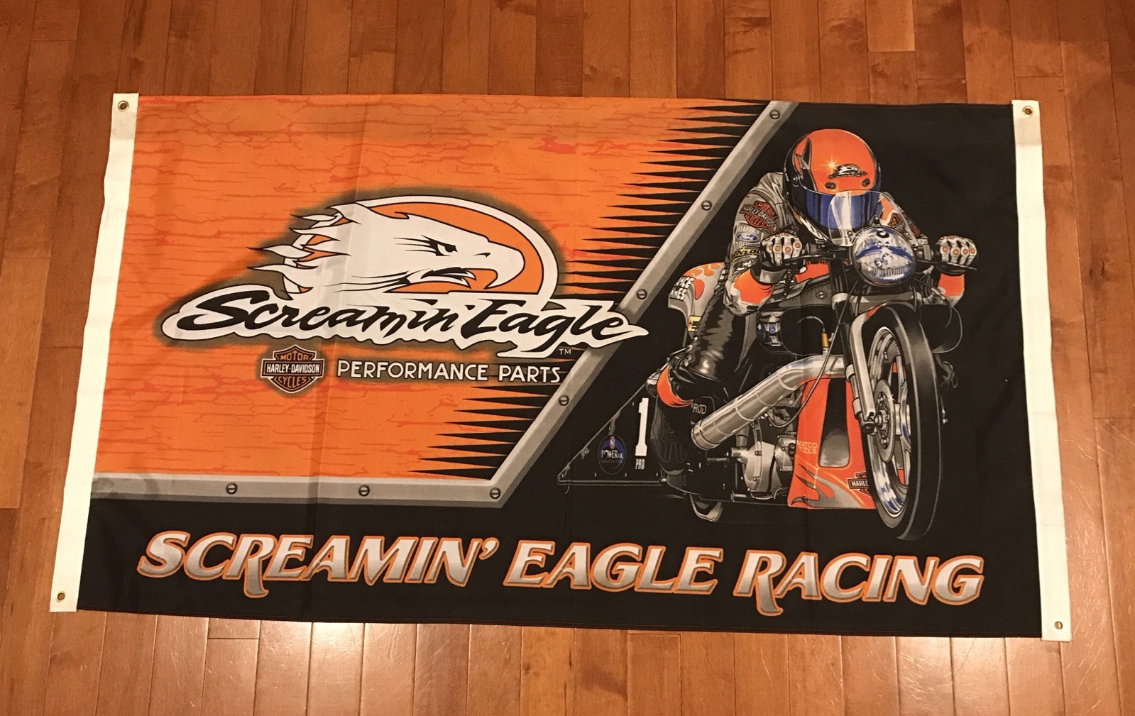 Harley Davidson Screamin’ Eagle Racing Wall Hanging Dealer Banner 3’x5’ Huge