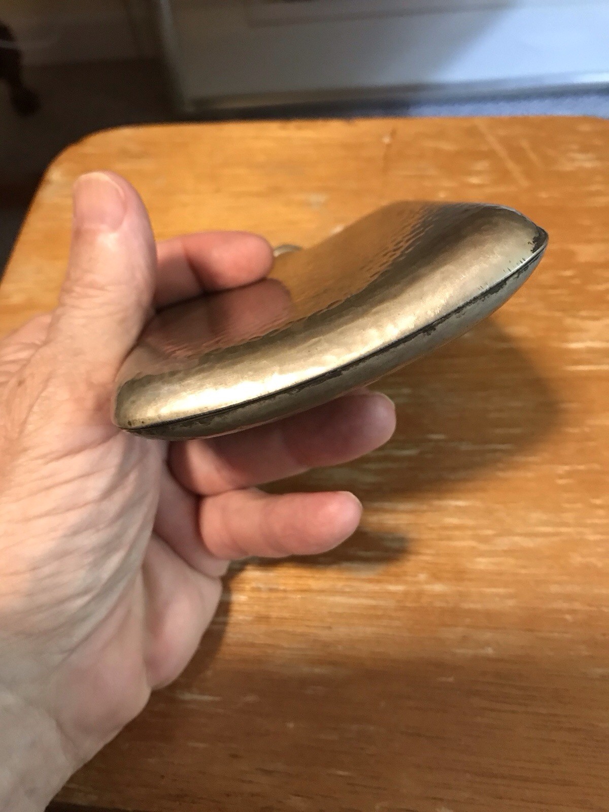 ANTIQUE SIGNED P.C.C.C. 1800’s HAMMERED🔨SILVER PLATE OVER COPPER FLASK L@@K 👀