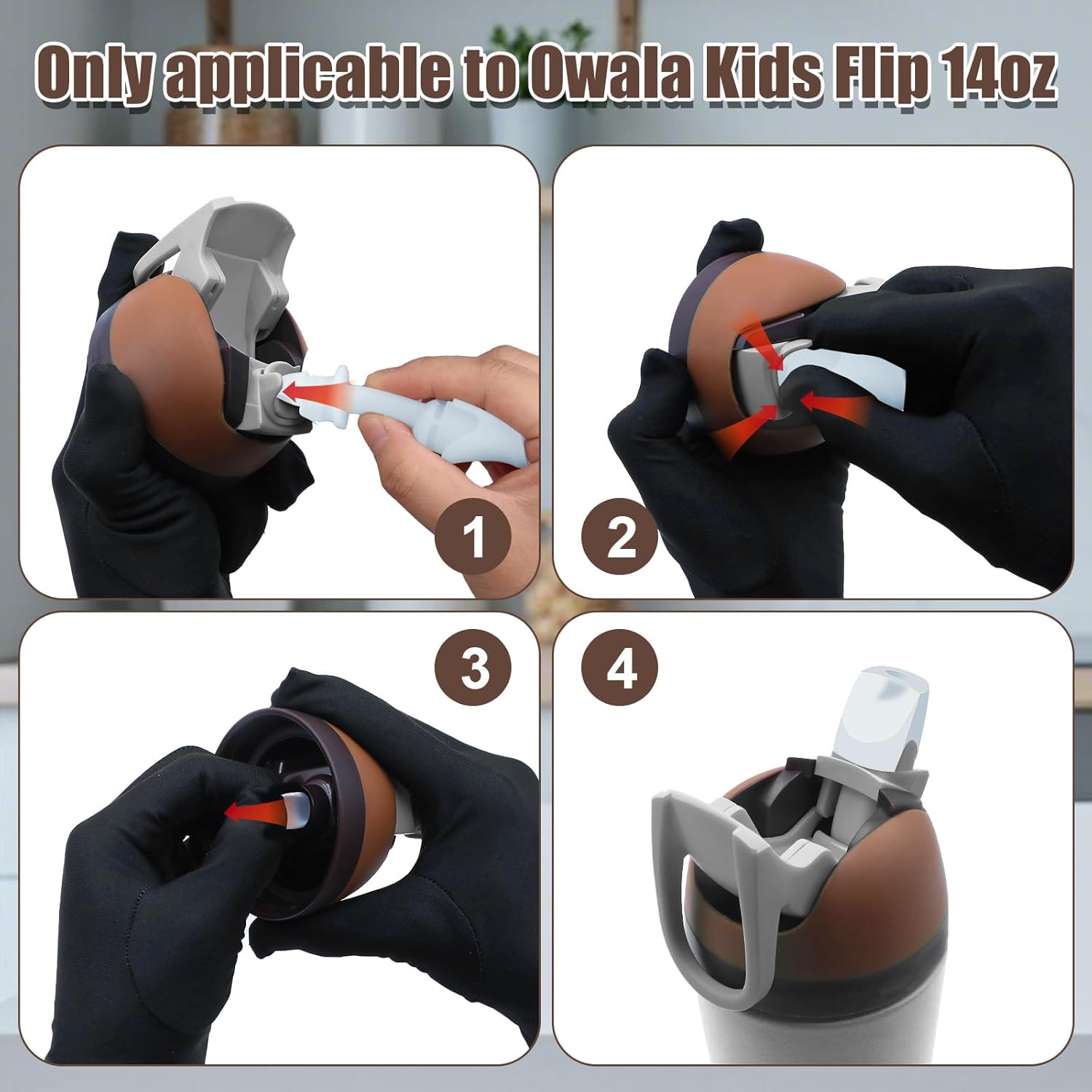 2Pcs Replacement Bite Valve Spout for Owala Kids Flip 14Oz, Silicone Straw Mouth