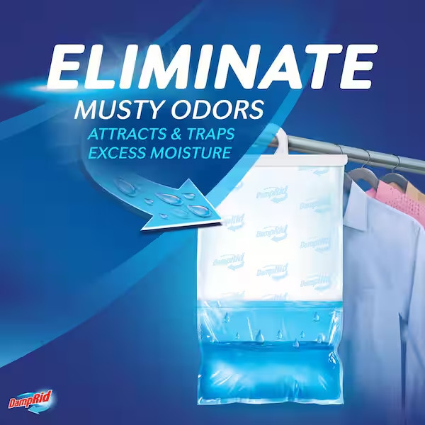 3 PACK - DampRid High Capacity Moisture Absorber Hanging Bag 15.4 oz