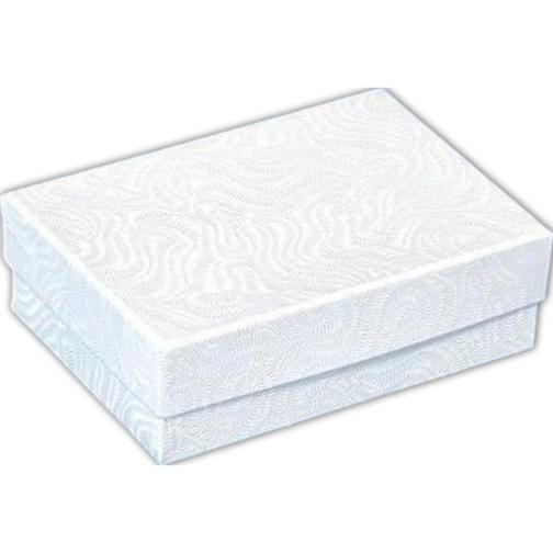 White Swirl Cotton Filled Jewelry Display Gift Box 3" x 2"