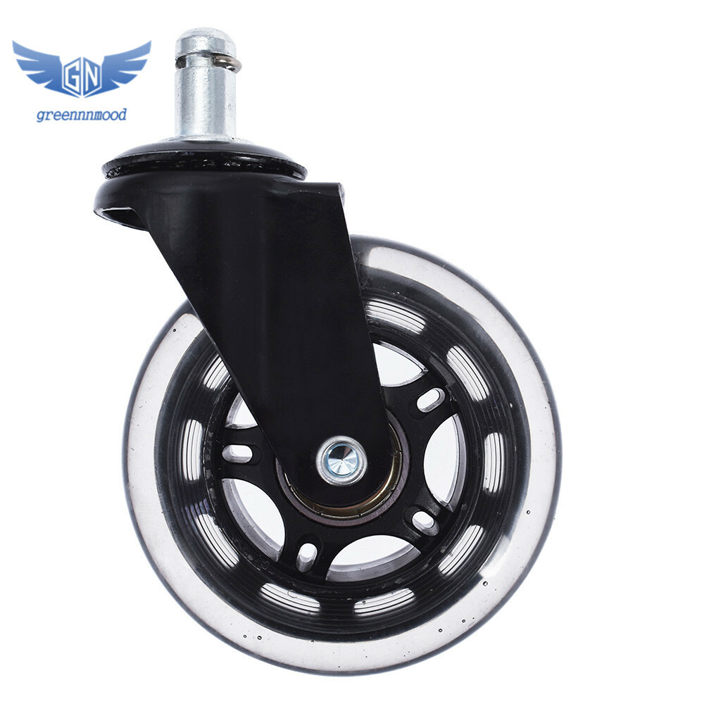 5PC 3 inch Heavy Duty Office Chair Caster Rubber Swivel Wheels Replacement Set
