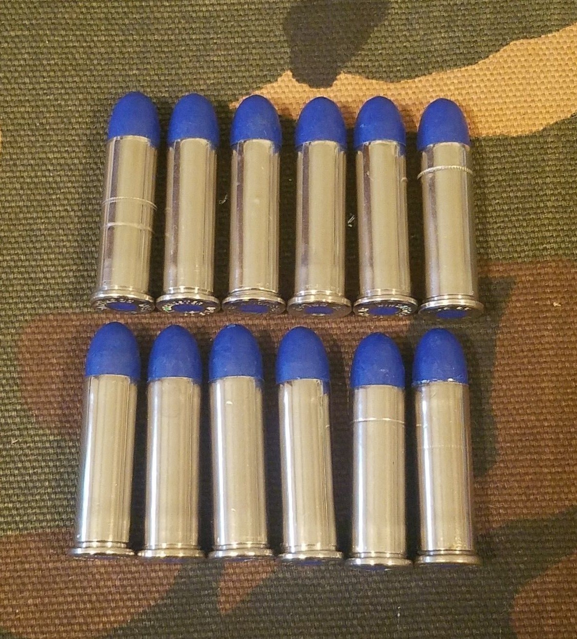 38 SPECIAL SNAP CAPS SET OF 12, BLUE AND NICKEL, REAL 125gr WEIGHT!!!