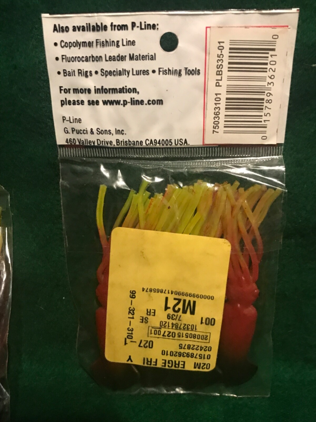 4 NEW 5 Packs P-Line Sunrise Squid skirts 3-1/2" Mixed glow & red black yellow