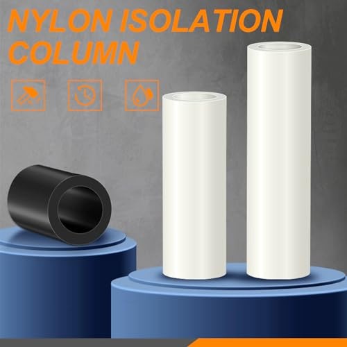 180Pcs 9 Sizes M4 Nylon Round Spacer Standoff Assortment Kit M4 - Black + White