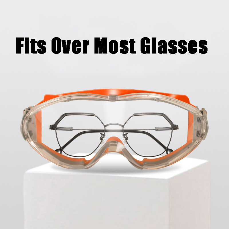 Safety Goggles Over Glasses Anti Fog Scratch Resistant Eye Protection Adjustable