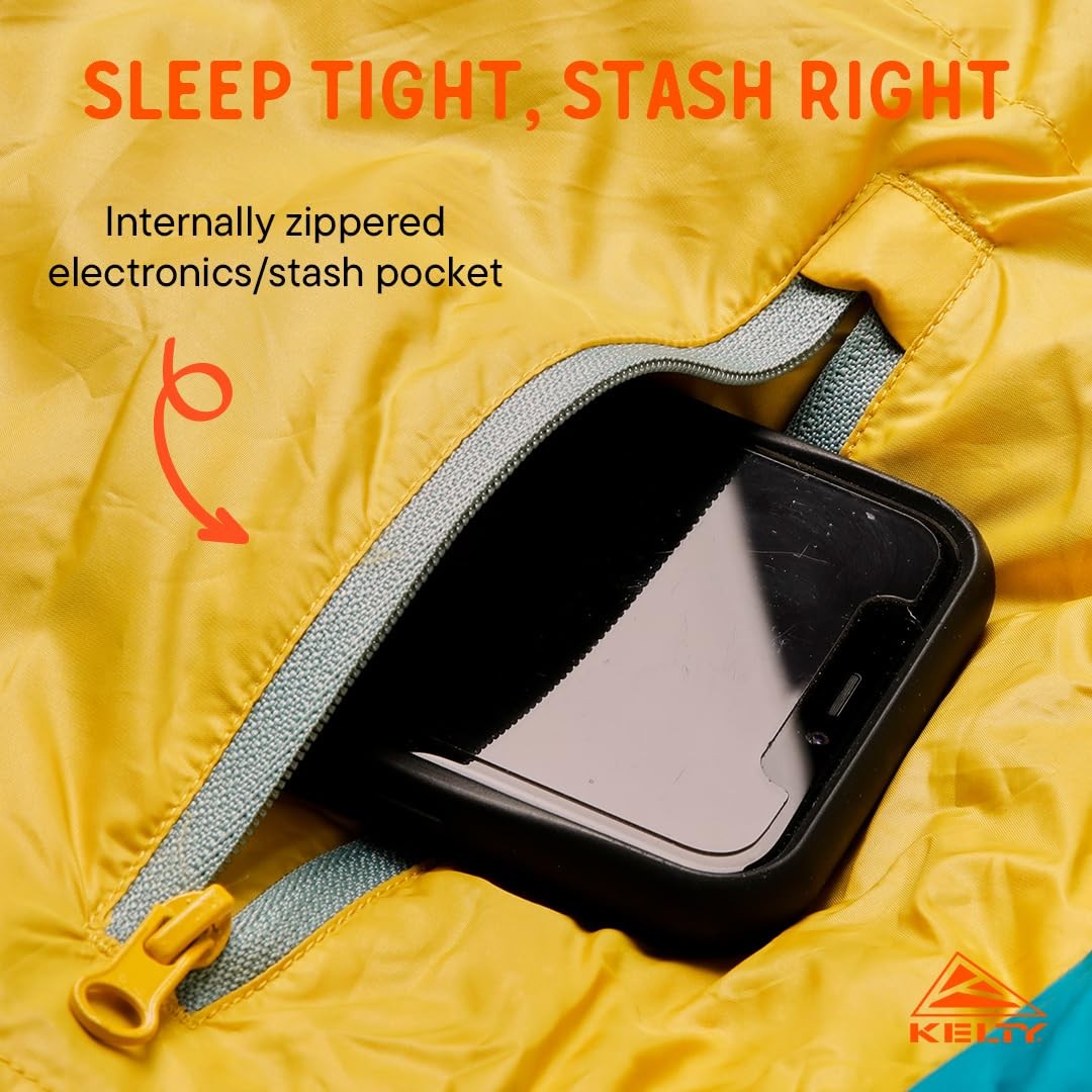 Kelty Cosmic 20° Down Sleeping Bag - 3 Season, Large Footbox, Compression Sack