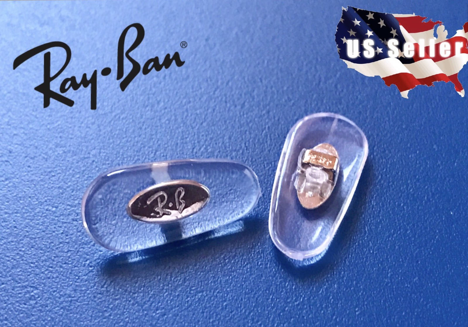 Brand New Authentic Rayban Eyeglasses Sunglasses NOSE PADS Plug-In Type Silver