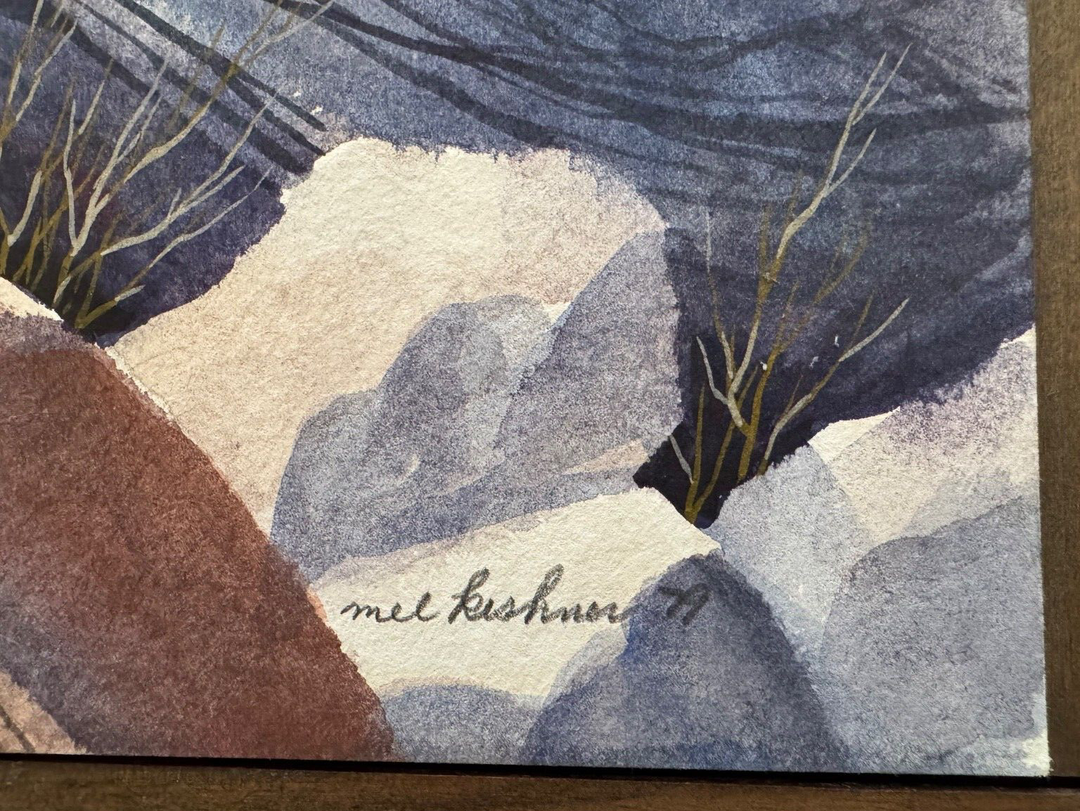 MEL KISHNER SABINO CANYON ORIGINAL SIGNED WATER COLOR PAINTING ON PAPER 22"X15"