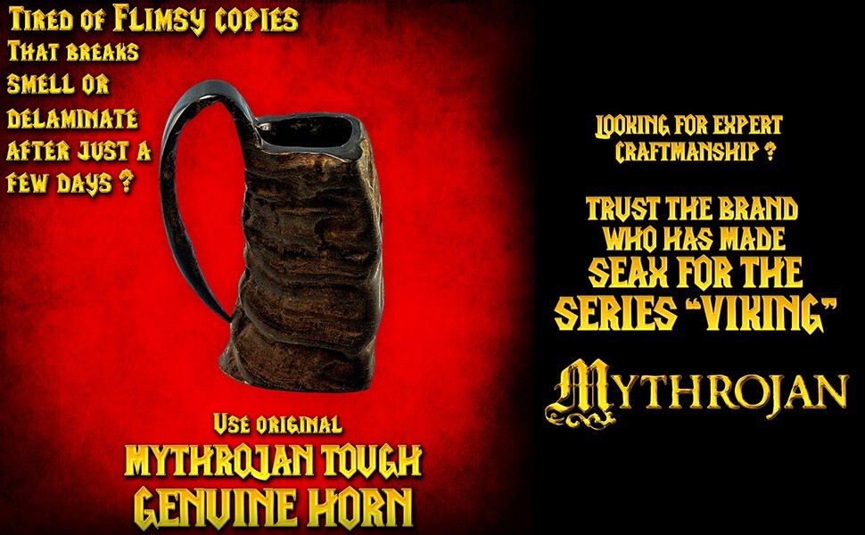 Viking Drinking Horn Mug Ale Beer Wine Ceremonial Medieval Drinkware Set of 2