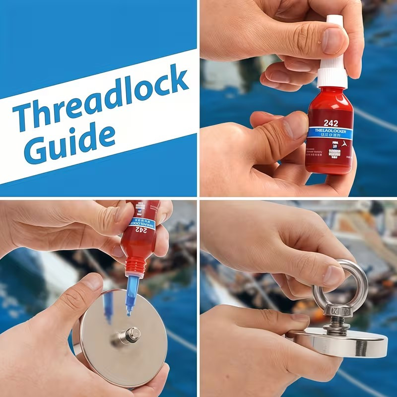 3000 lbs Fishing Magnet Full Kit, Rope, Gloves, Hook, Scraper.etc Case Free Ship