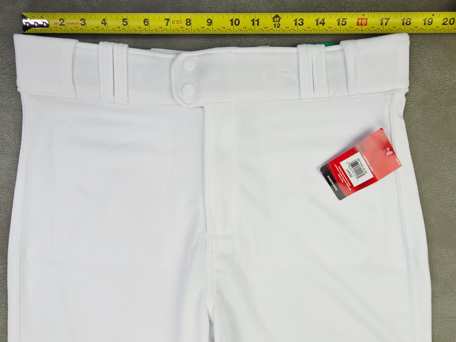 Rawlings Size Large Mens White Baseball Knickers Embroidered Logo Pants NWT