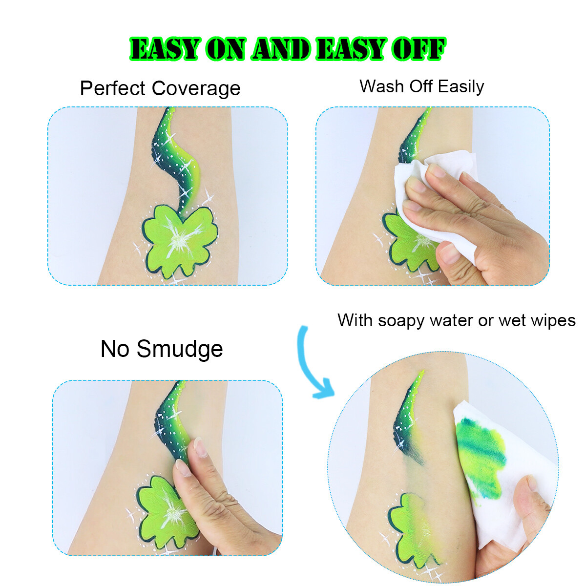 Bowitzki Professional Face Painting Kit For Artist With Pro Face Paint Brushes