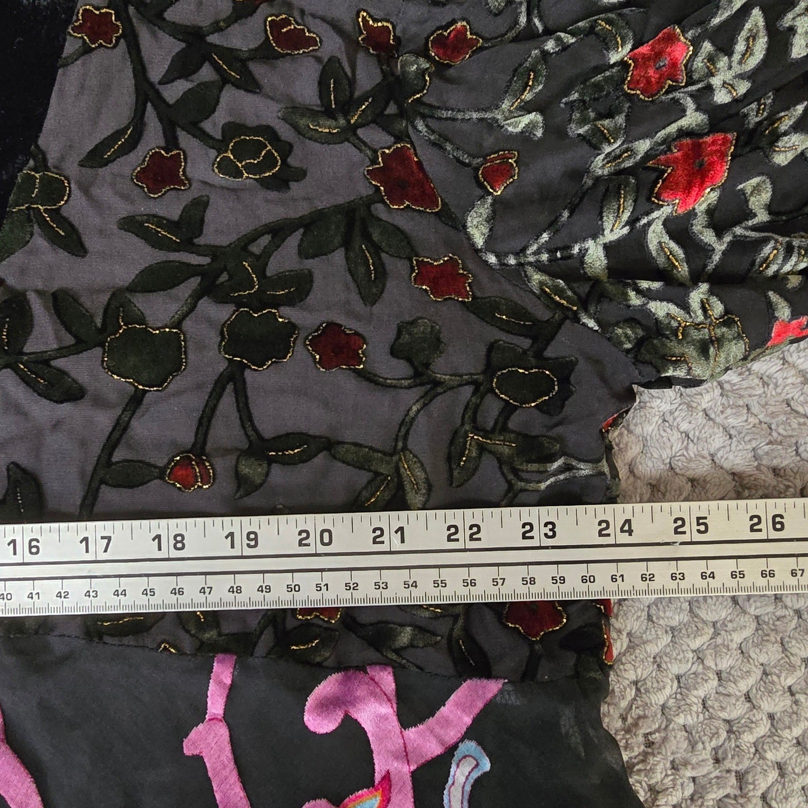 Aris A. Silk Blend Velvet Devore Kimono Cardigan Butterfly Floral 1XL Plus Size