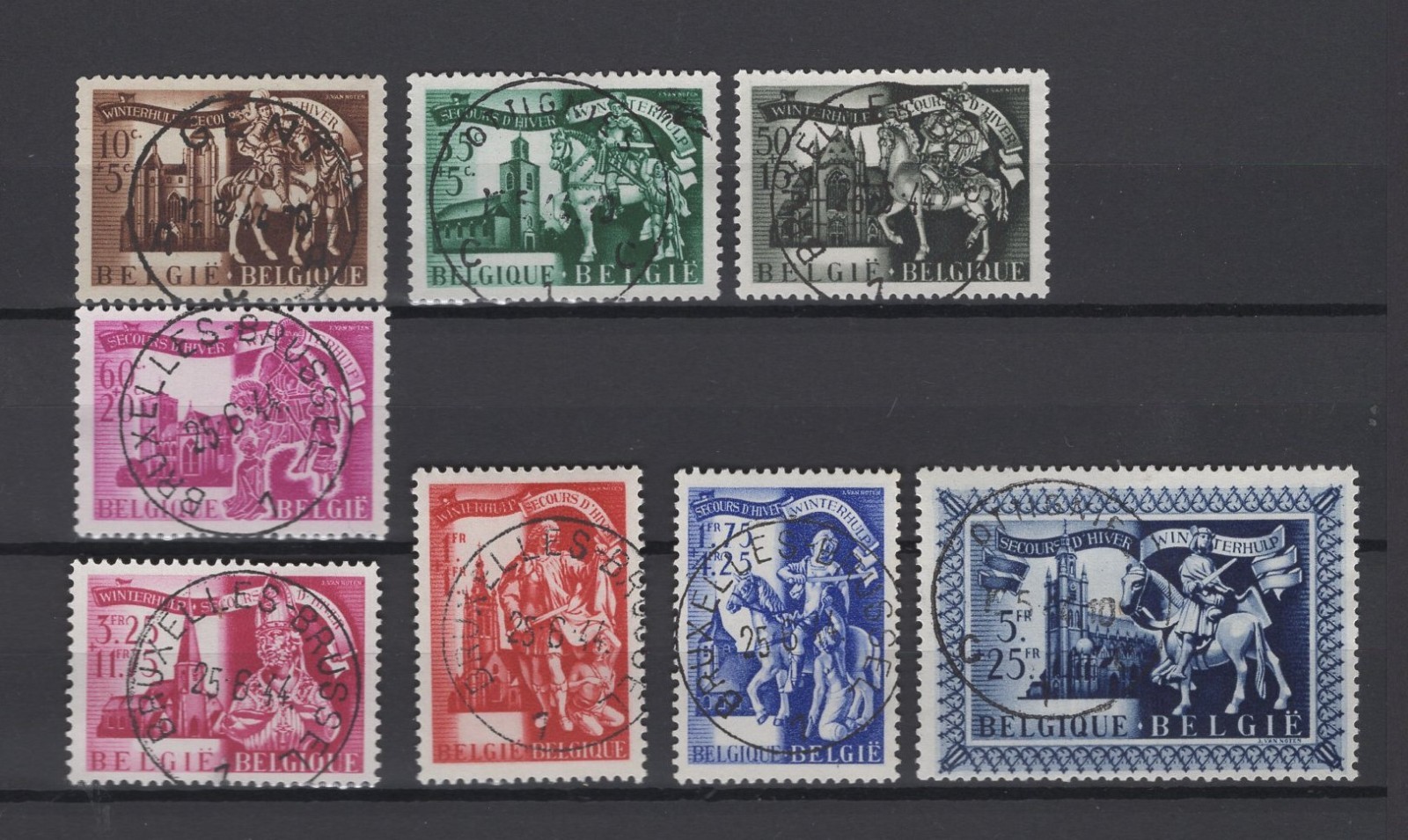 BELGIUM 1943 churches set  fine used 631/638