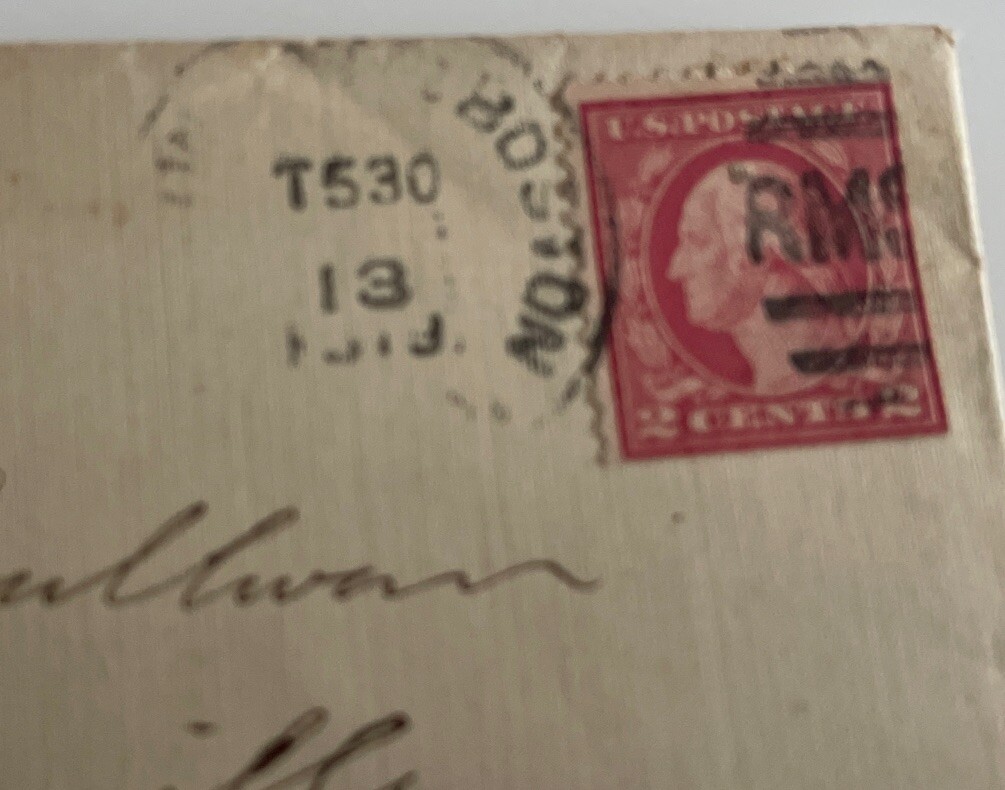 1919 Handwritten letter Flora H Sullivan Portsmouth Maine ME Stamped Envelope