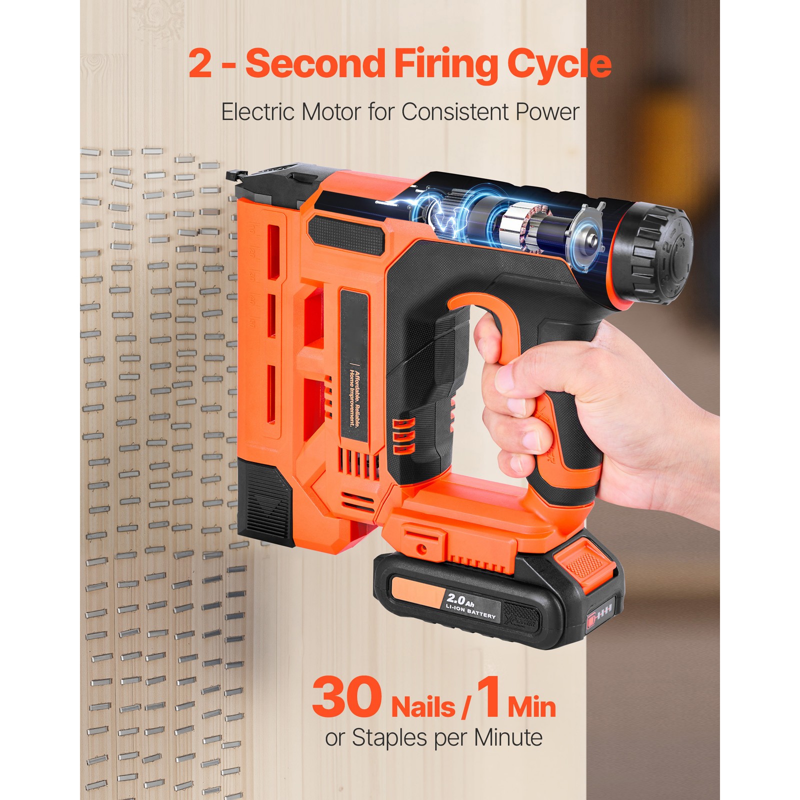 Uimoso Cordless 2-in-1 Nail and Staple Gun, 18 Gauge for Woodworking