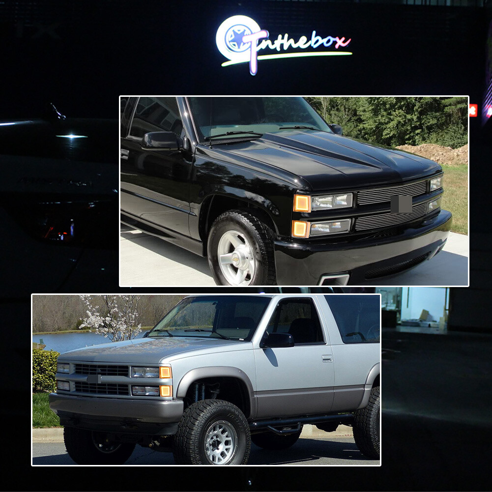 For 1994-1998 Chevy C/K 1500 2500 3500 Clear Amber LED Corner Side Marker Lights