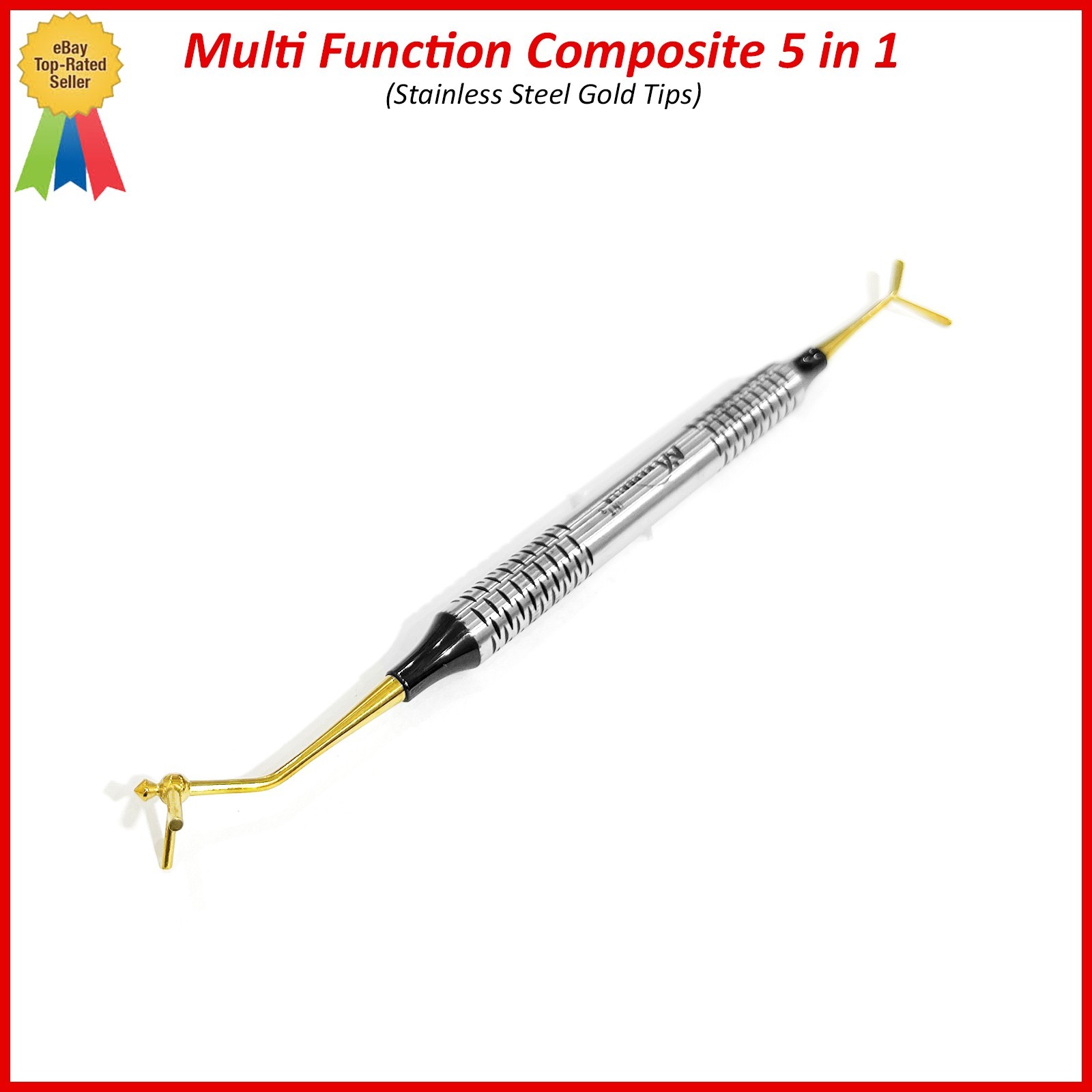 Multi Function 5in1 Dental Composite Filling Instrument Gold Coated Double End