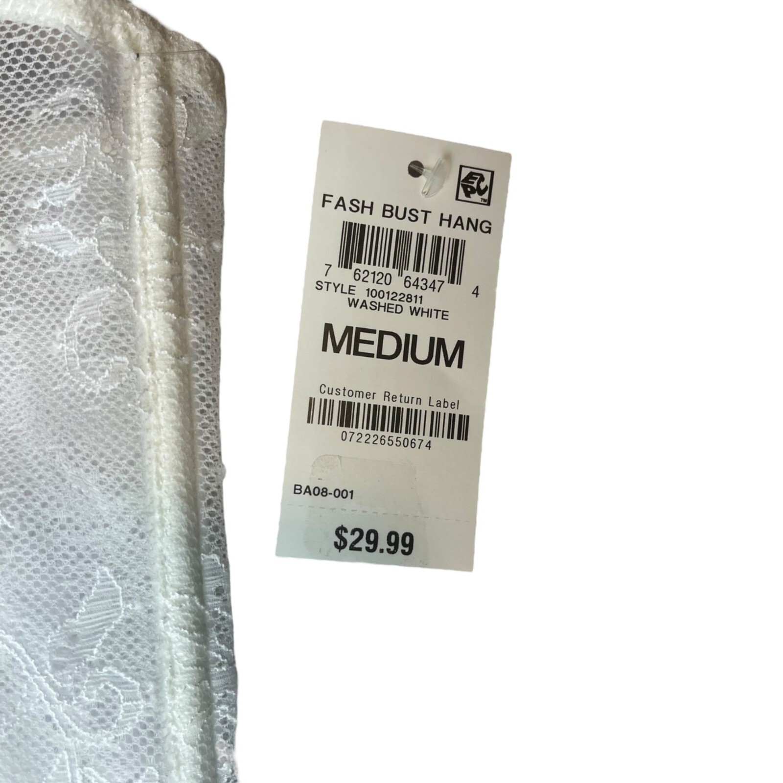 INC International Concepts Women's Size M Lace Bustier Lingerie White Feminine