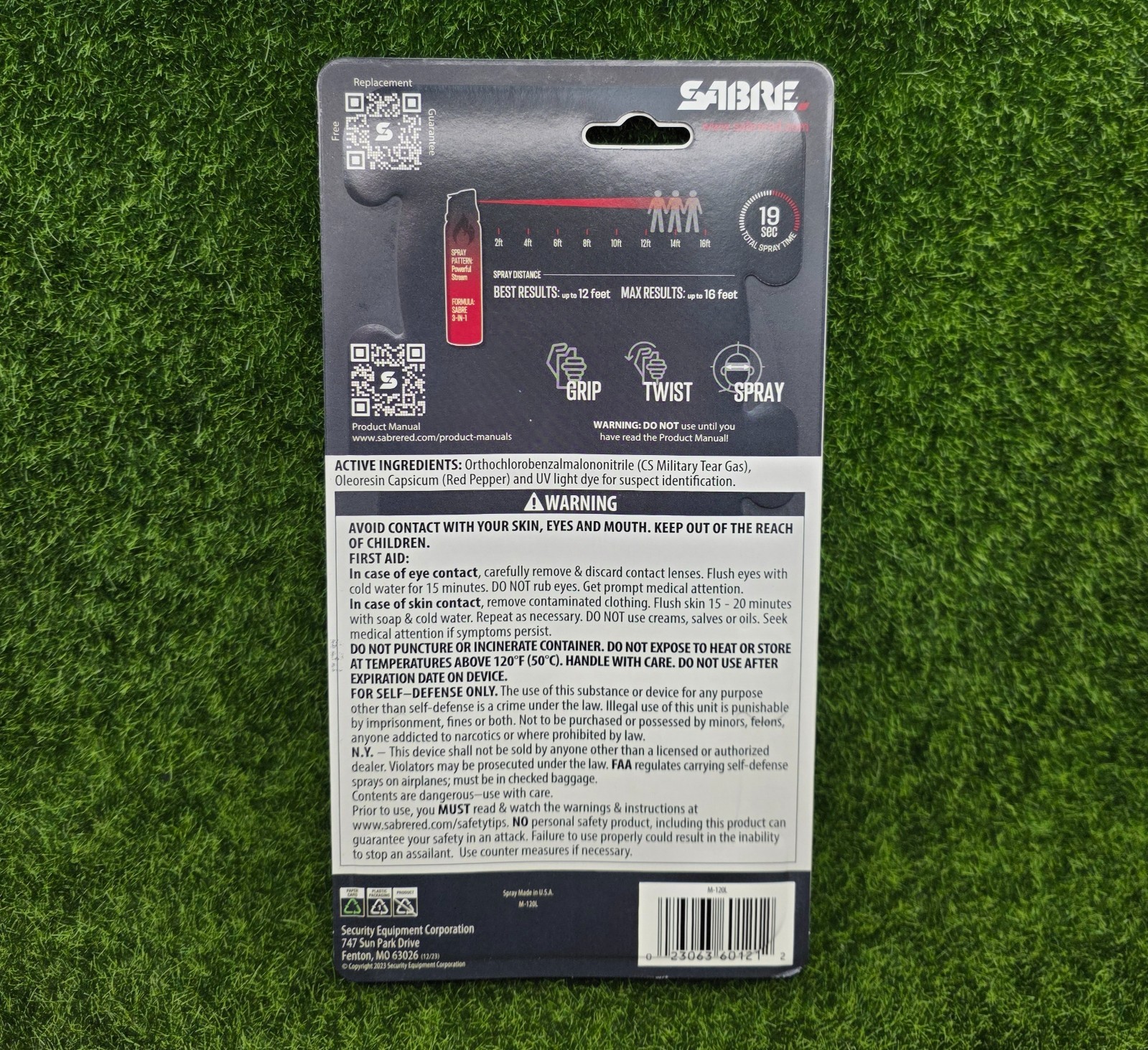 SABRE Magnum 120 3-In-1 Personal Defense Spray, Police Strength, 4.4oz #M-120L