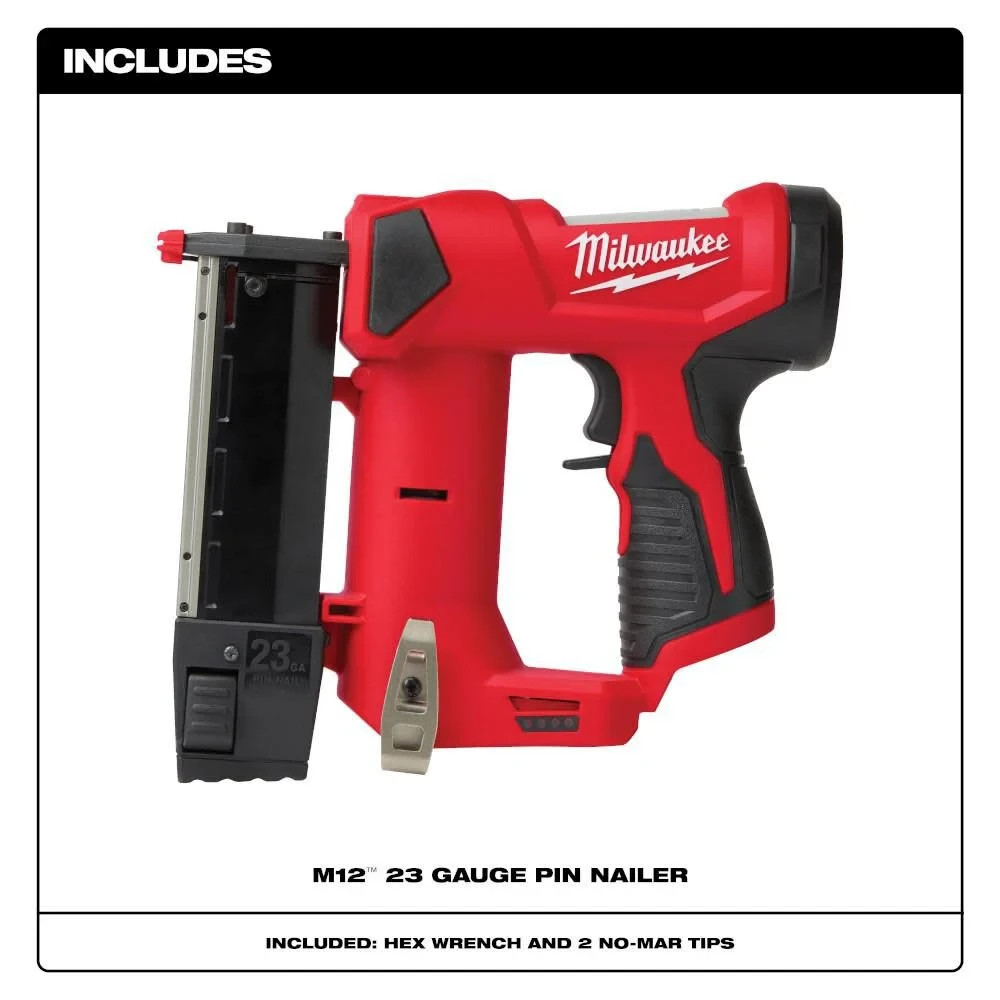 Milwaukee 2540-20 M12 12V 23 Gauge Cordless Pin Nailer Tool Only BRAND NEW