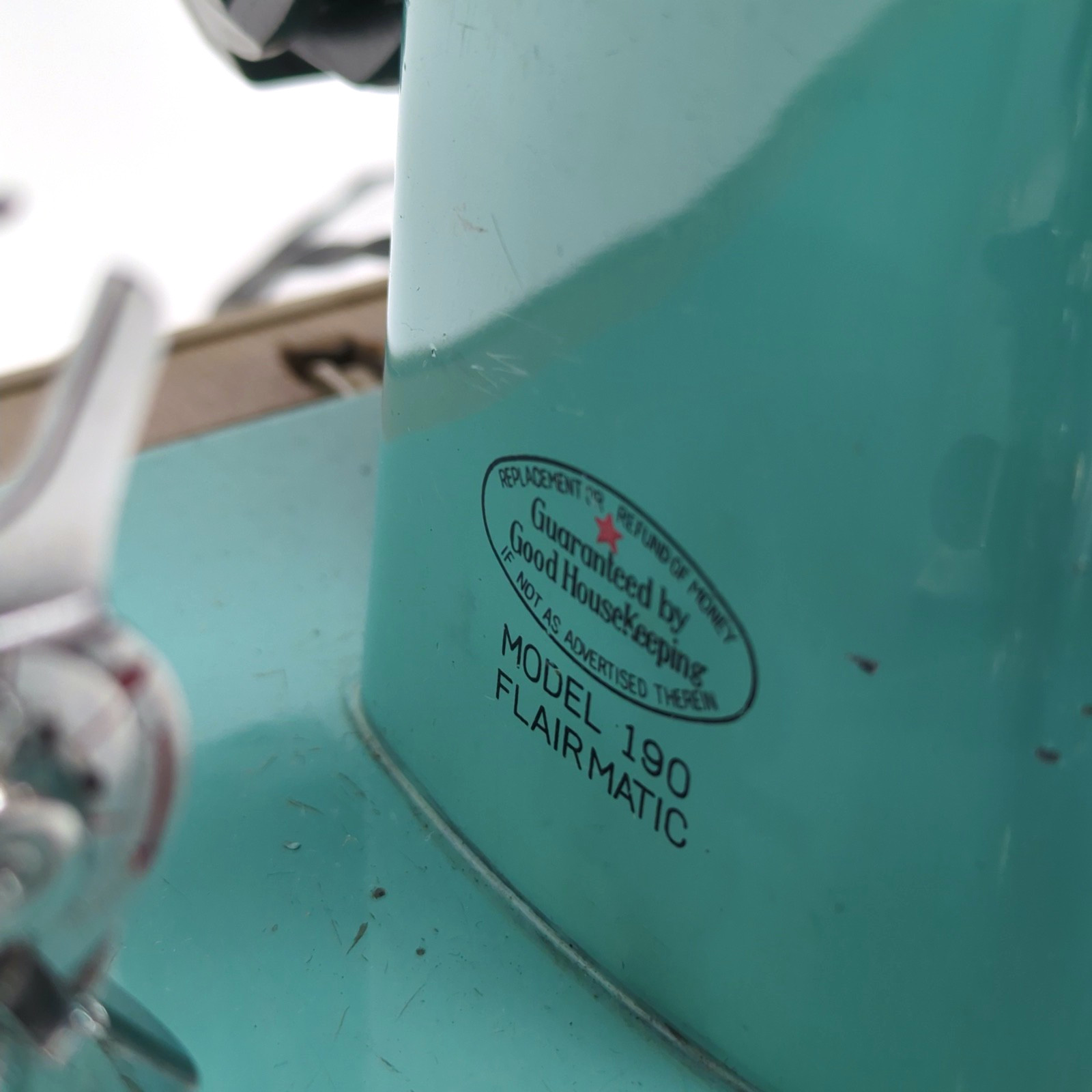 Vintage Brother Model 190 Turquoise Metal Case Robust Durable Straight Stitch