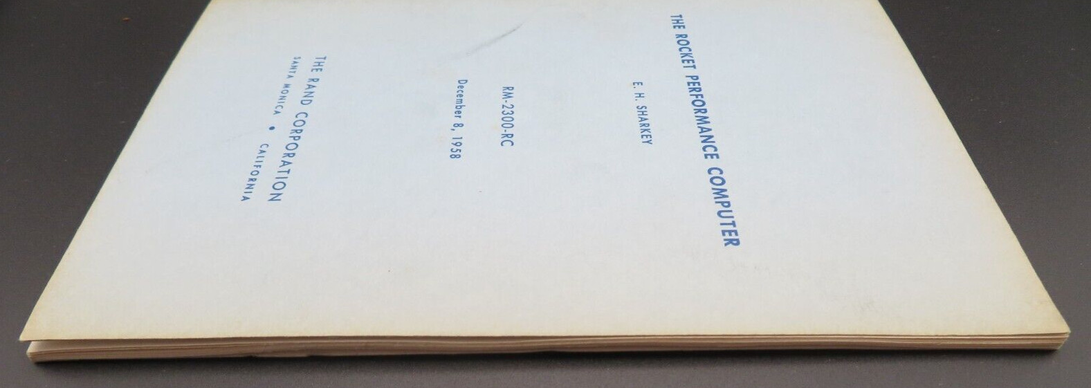 Vtg RAND Corp Rocket Performance Computer USAF Rocket Engineering Science 1958