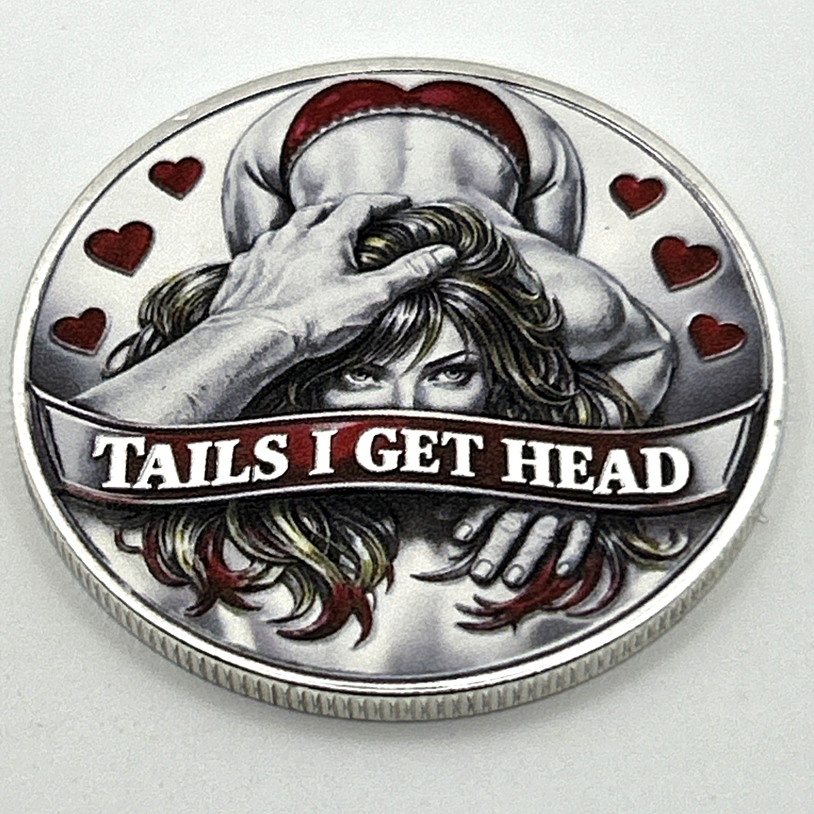 Tails I Get Head...Heads I Get Tail Sexy Lady Flip Coin Challenge Novelty Token