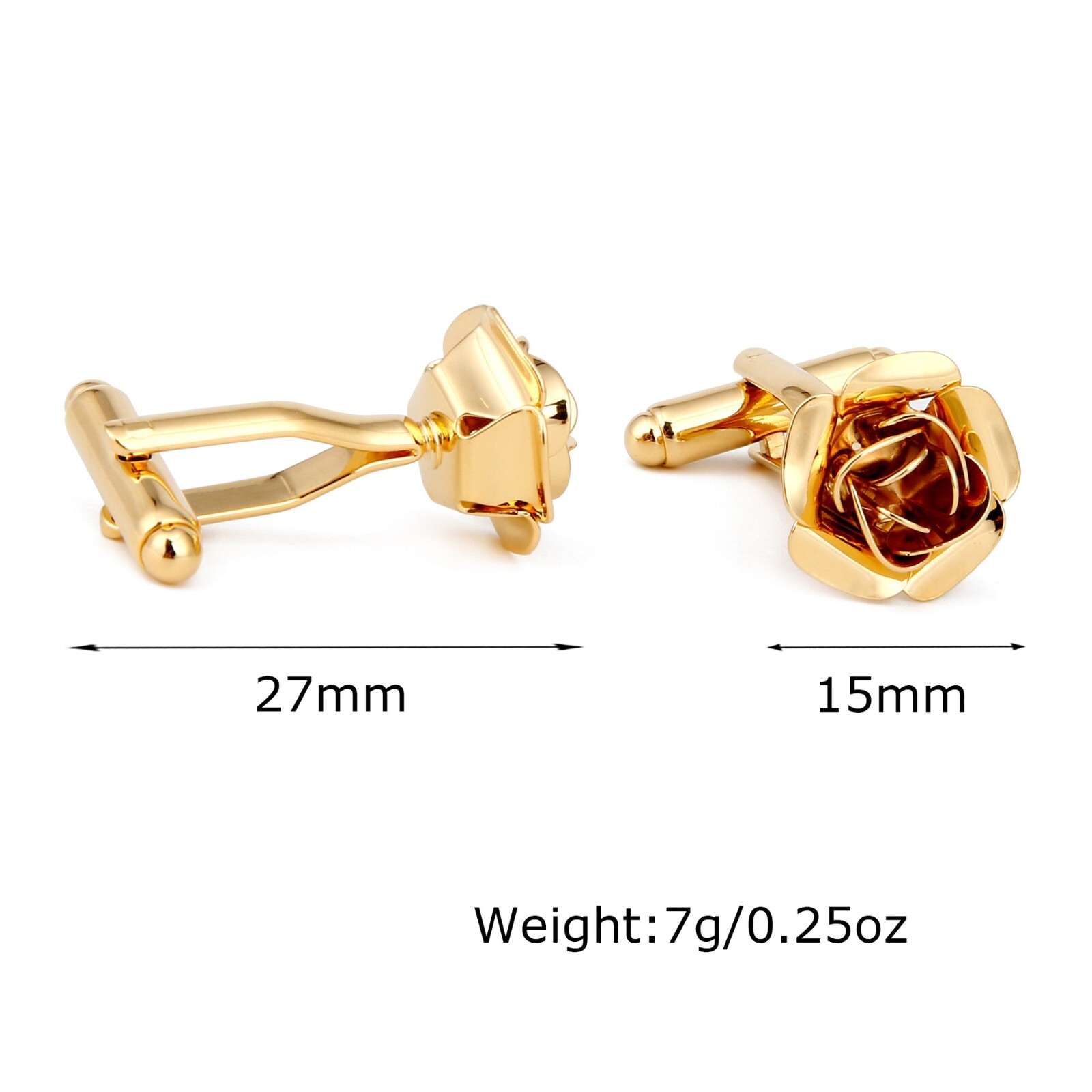 Rose Men Cufflinks 1 Pair of Shirt Suit Cuff Links Jewelry Rhinestone Classic