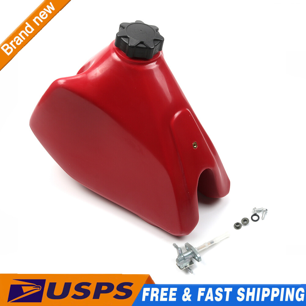 Fits Honda XR200R 1985-2002 Plastic Fuel Tank With Cap Petcock Valve New Red