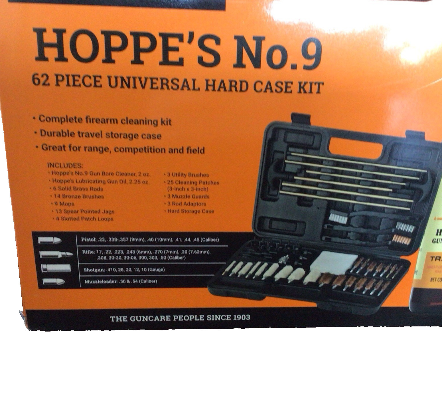 Hoppes No 9 Universal Firearm Cleaning Kit Hardcase Included 62 Piece Kit New