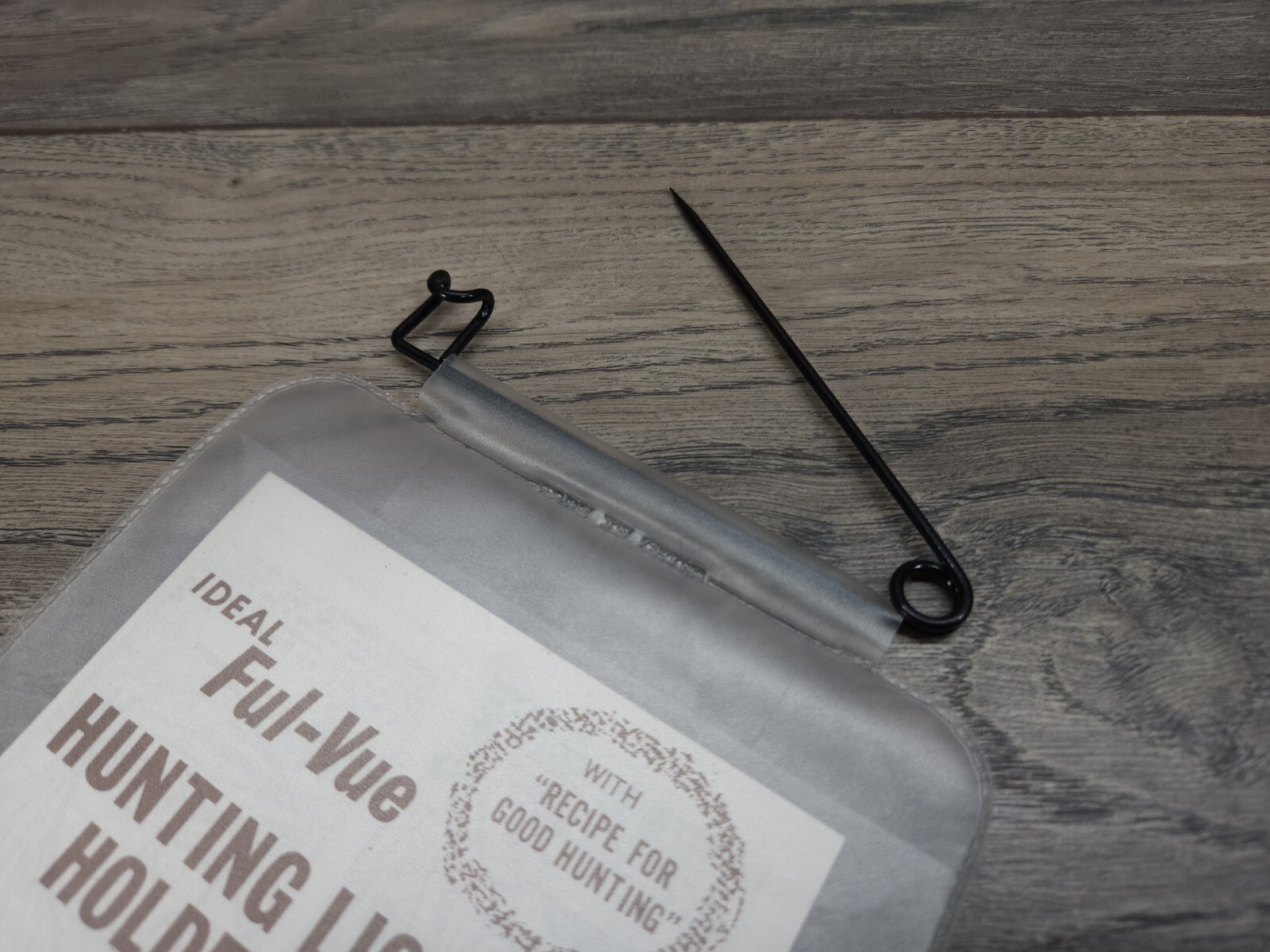 Vintage Ideal Products DuBois Ful Vue Hunting License Holder Clear With Pin