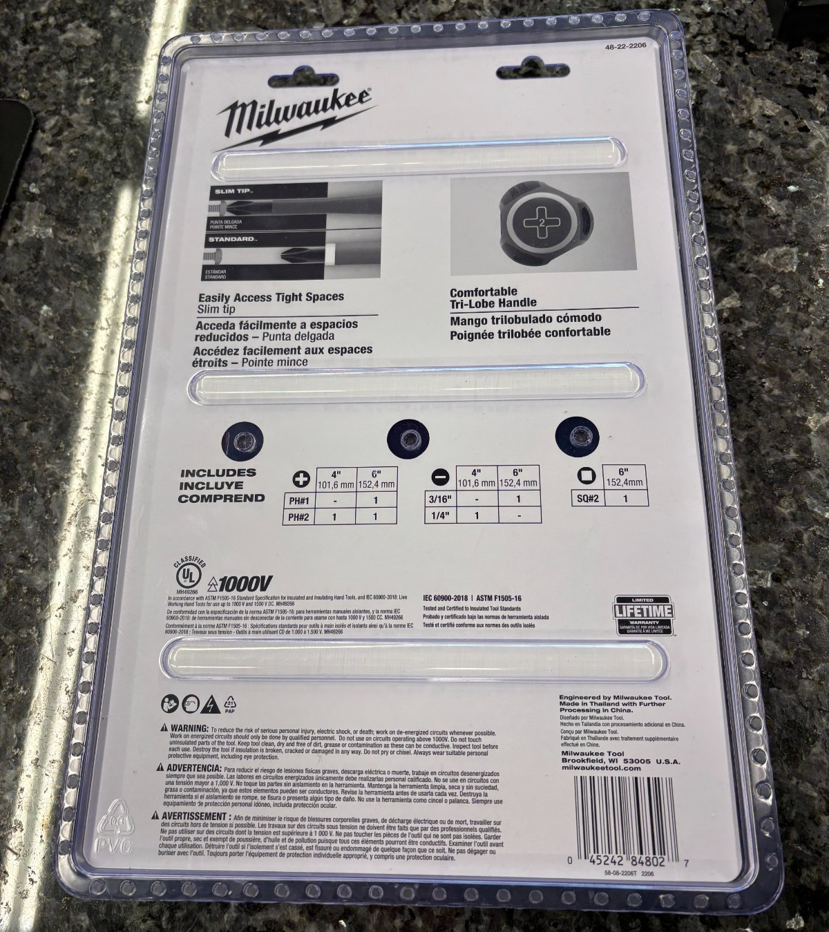 BRAND NEW - Milwaukee (48-22-2206) 1000V Insulated Slim Tip Screwdriver Set