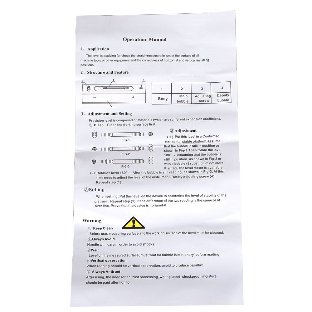 12" Heavy Duty Precision Bar Machinist Level 0.0002''/10' Accuracy In Wooden Box
