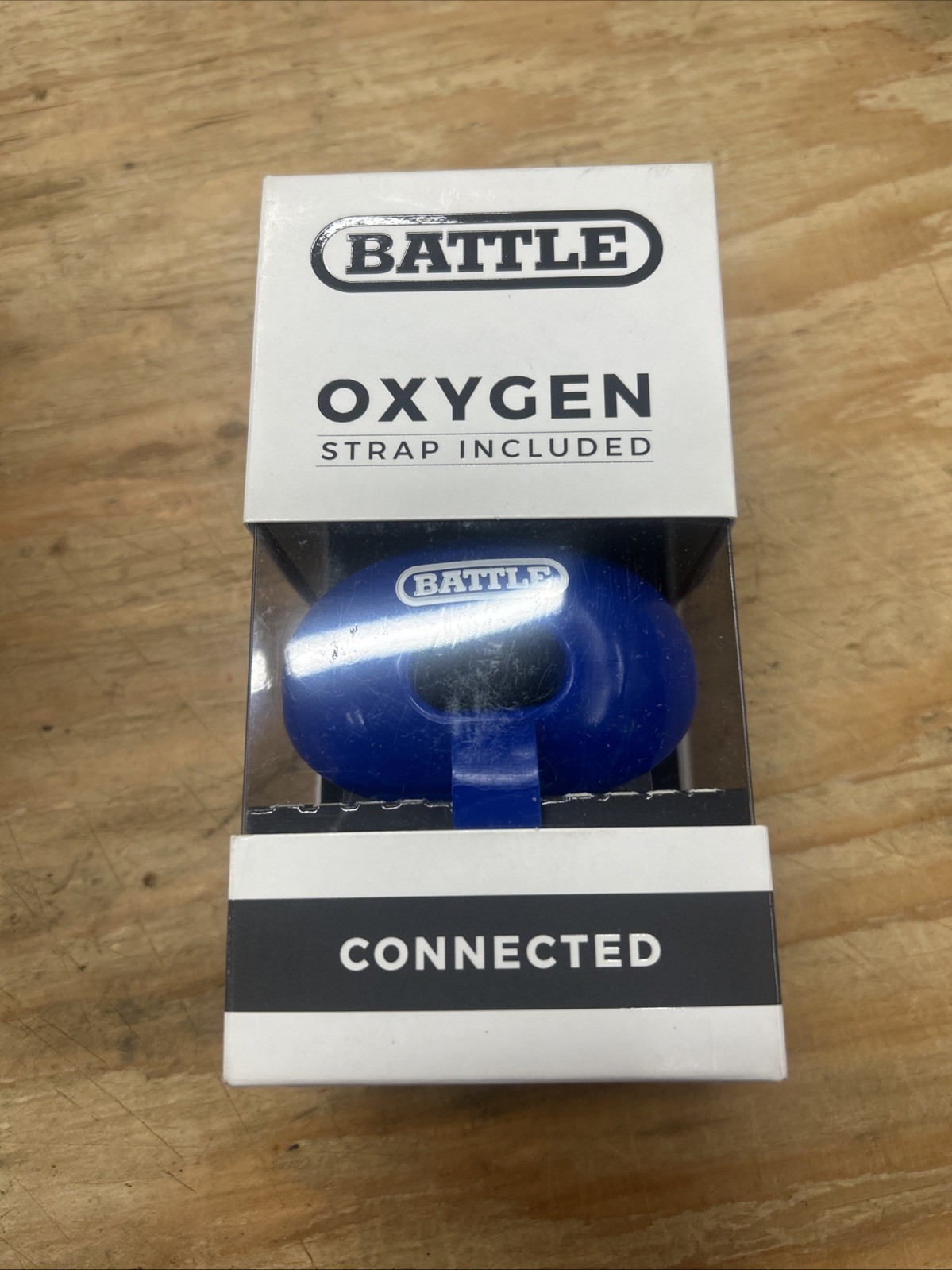 Battle Sports Science Oxygen Lip Protector Mouthguard with Strap Football Blue