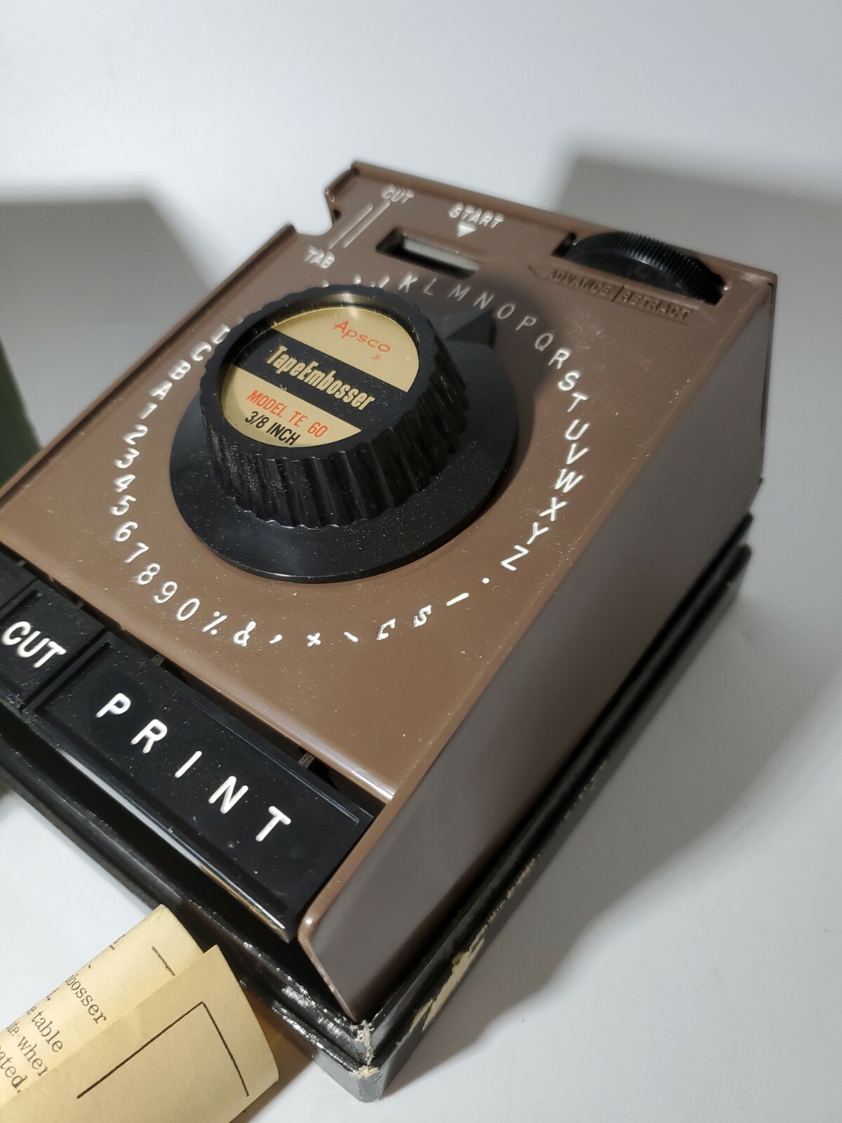 Vintage Apsco Table Top Tape Embosser Model TE-60 RARE