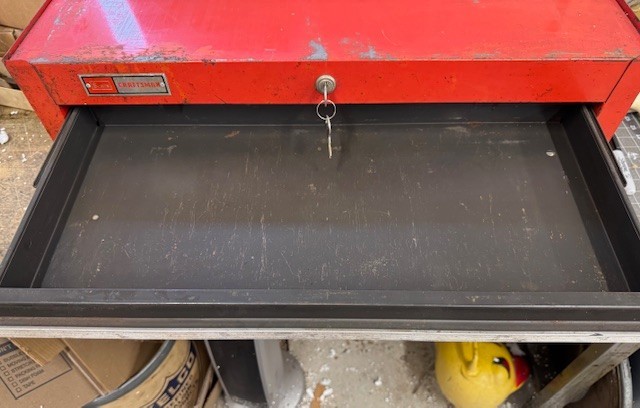 Vintage Sears Craftsman 4 Drawer Intermediate Middle Tool Box Toolbox With Keys