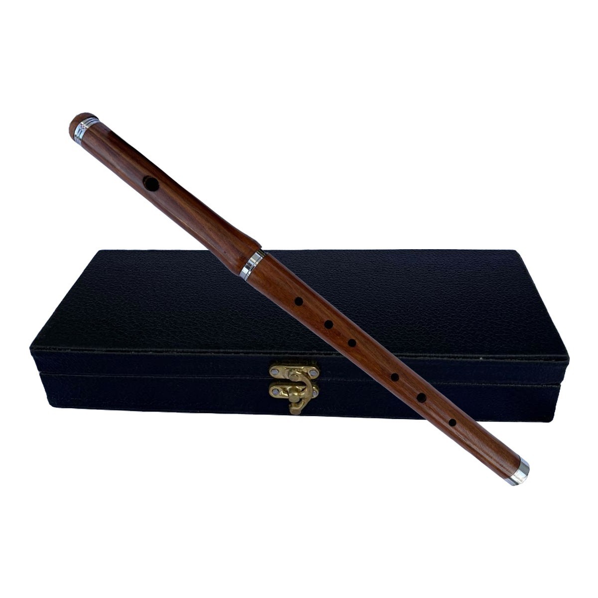 Irish Professional Scottish Marching Bb Flute 2 Pcs Black Hard Case Highland AAR