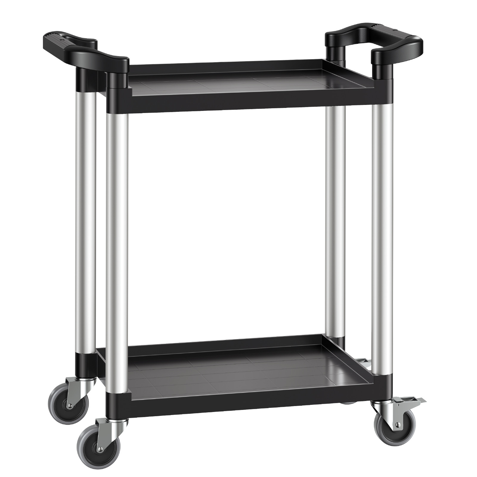 VEVOR Heavy Duty Utility Cart 300 lbs Capacity 2-tier Service Cart with Wheels