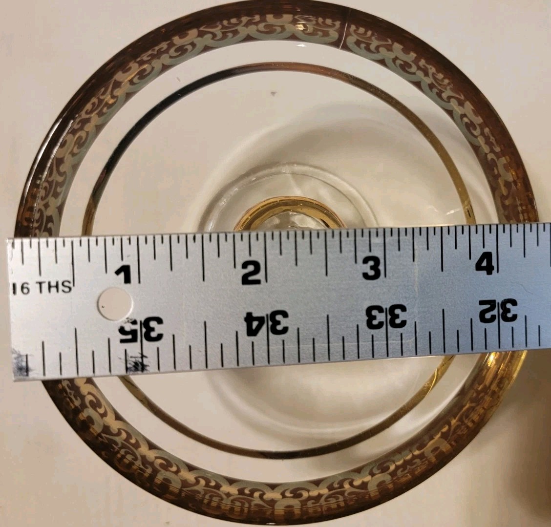 Vintage Gold Trimmed Glass NOBILITY Soap Dish, Tray, & Toothbrush Holder