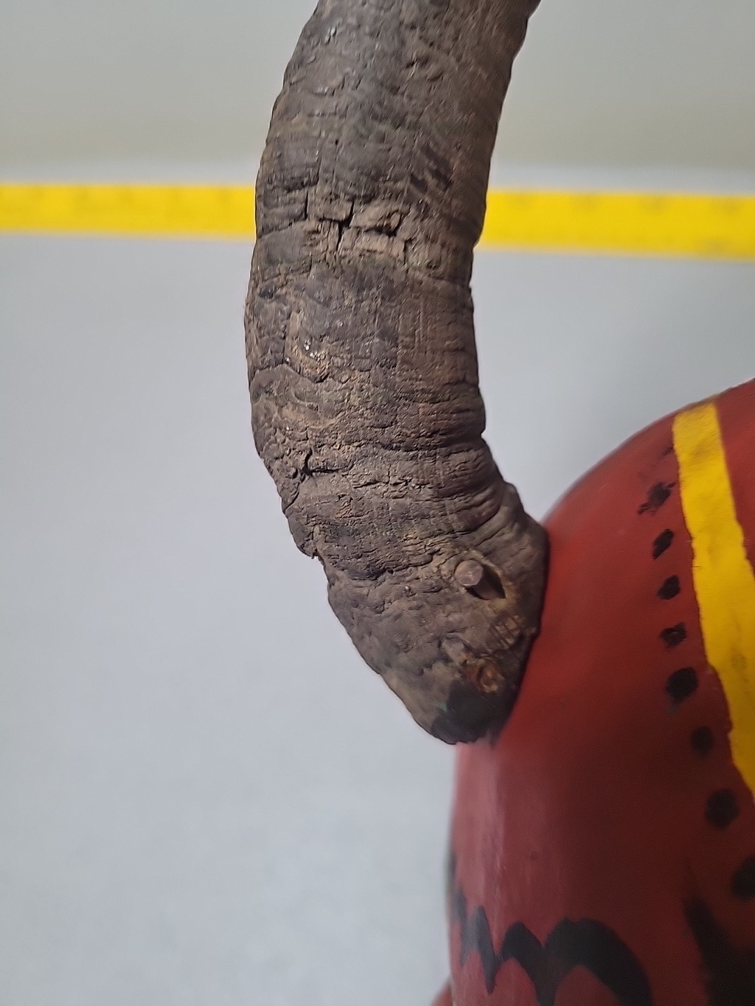 Vintage hand carved & painted wood devil mask Mexico?