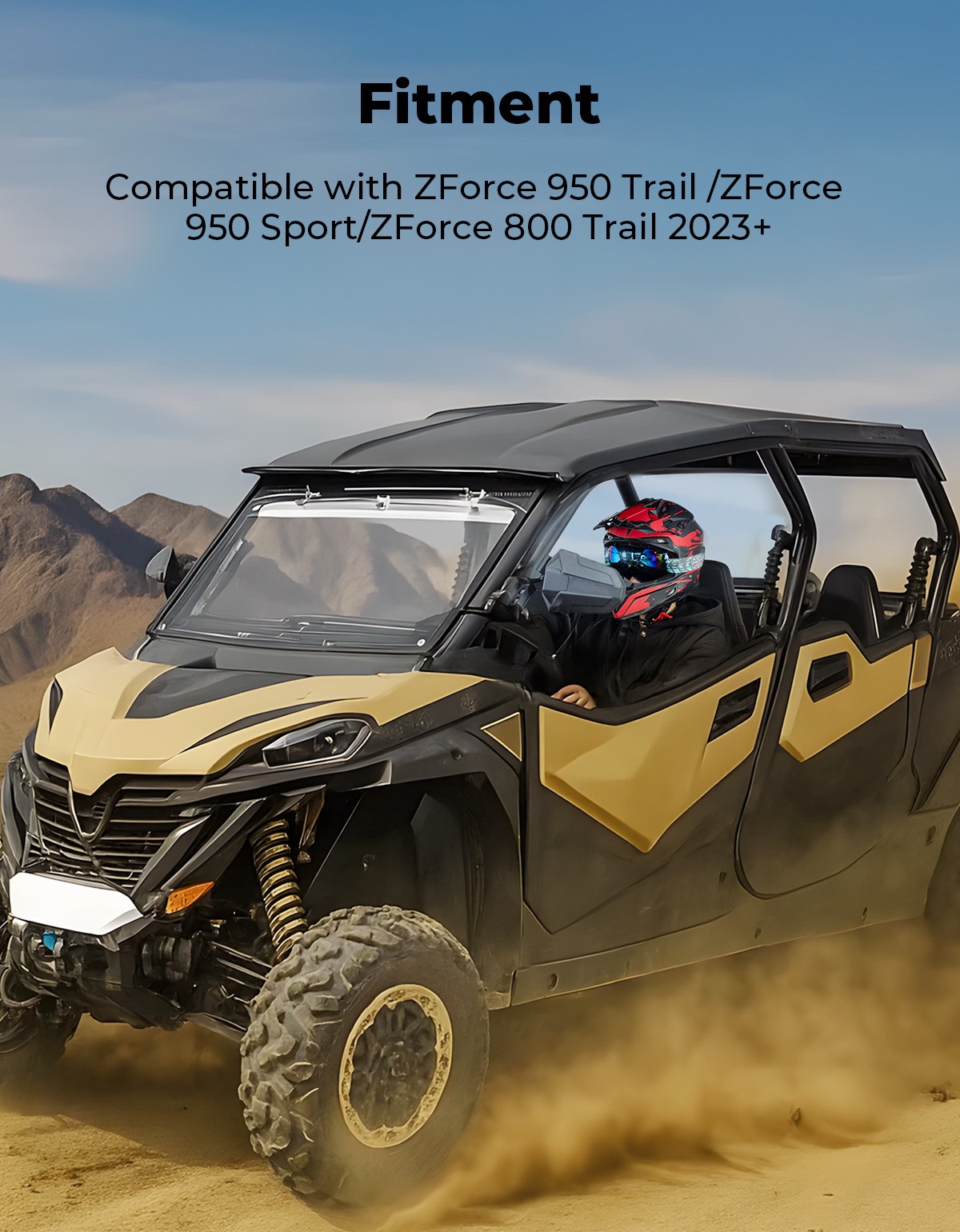 3-IN-1 Flip Windshield for CFMOTO ZForce 950 Sport Trail / 800 Trail 2023-2025