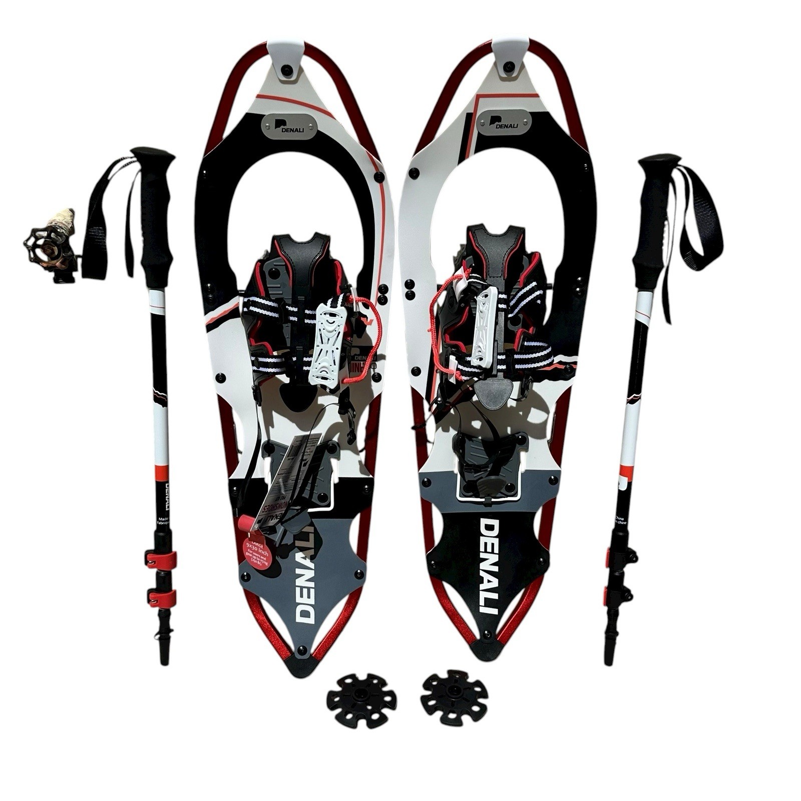 Denali Sawtooth Spin Snowshoes 9x30 Winter Hiking Kit w/ Poles & Bag – 250 lb