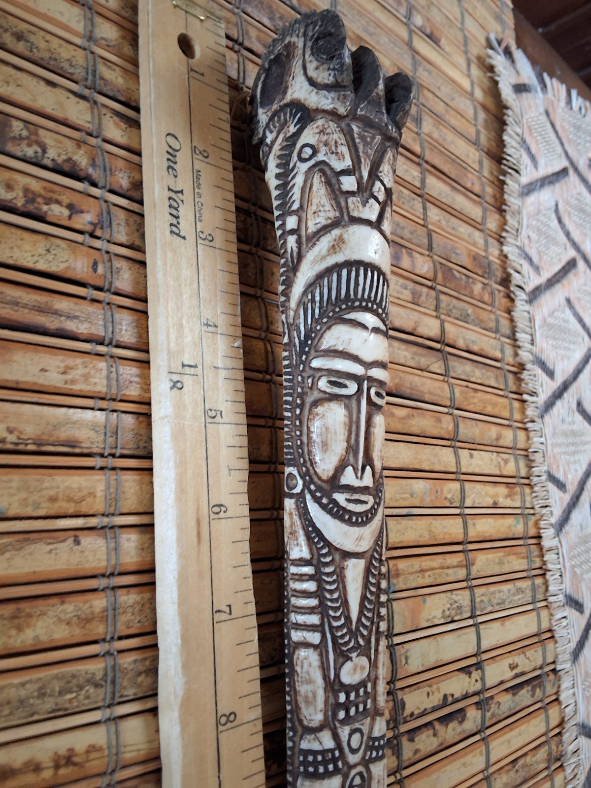 Papua New Guinea Rat Tooth Dagger Carved Artifact 16"