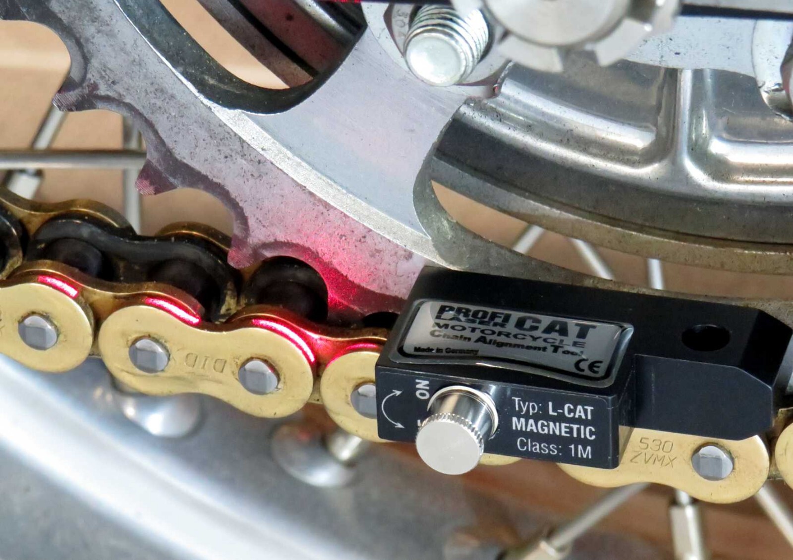 Magnetic Laser Chain Alignment Tool for Motorcycles by Profi Products