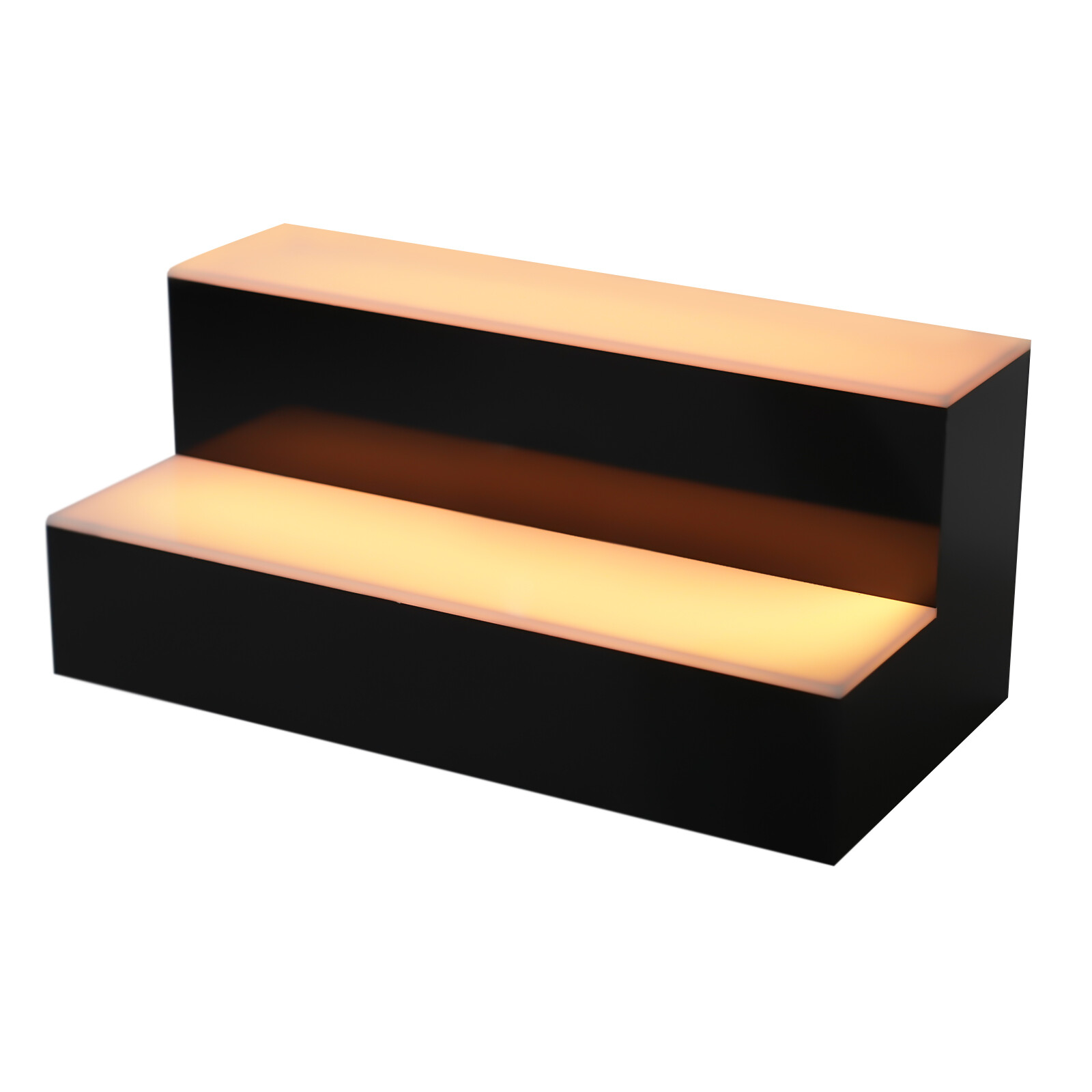 2 Tier LED Lighted Liquor Bottle Display Shelf - Glowing Bar Stand