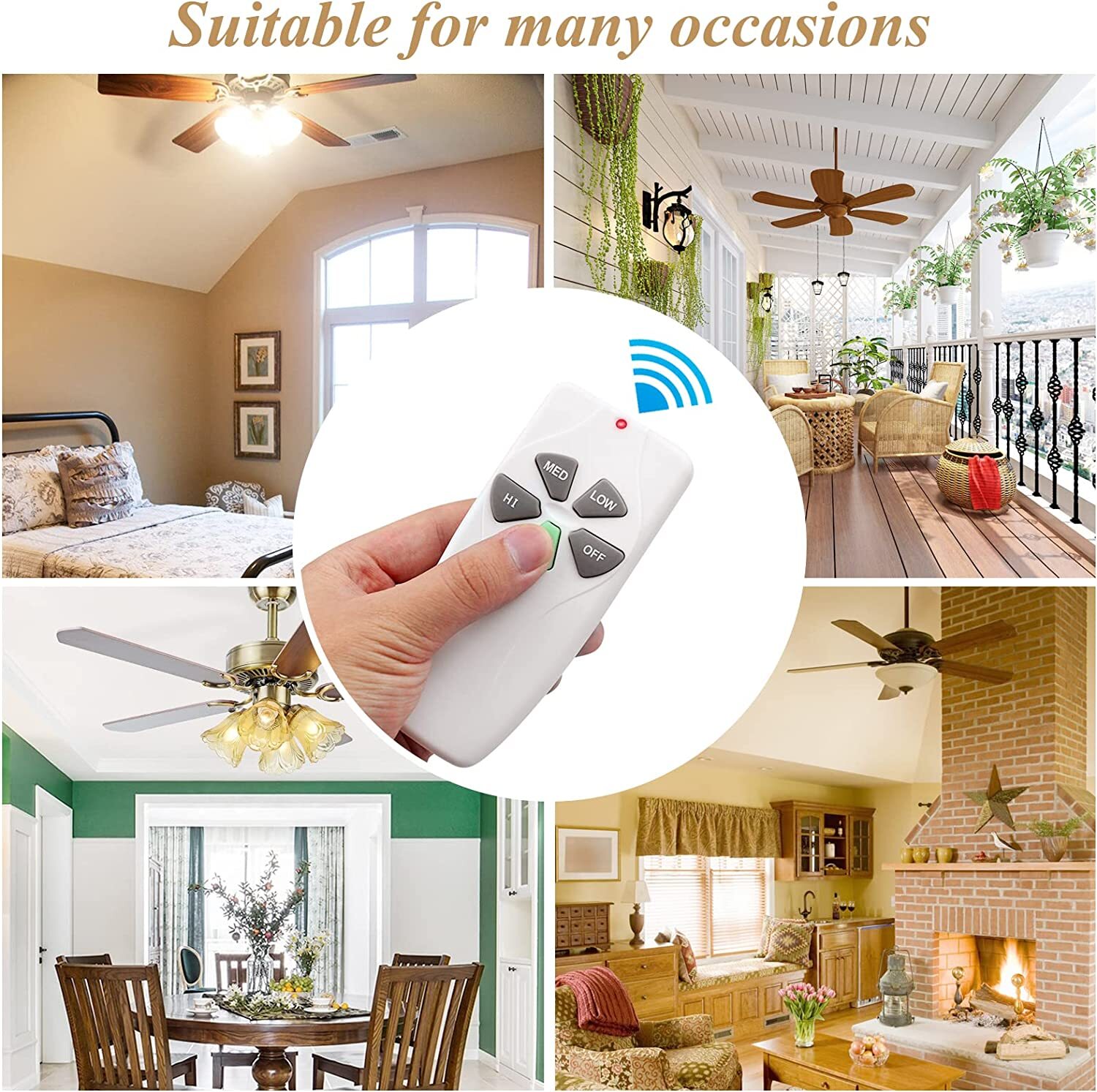 Ceiling Fan Remote Control Replacement for Harbor Breeze Hampton 3 Speed Dimmer