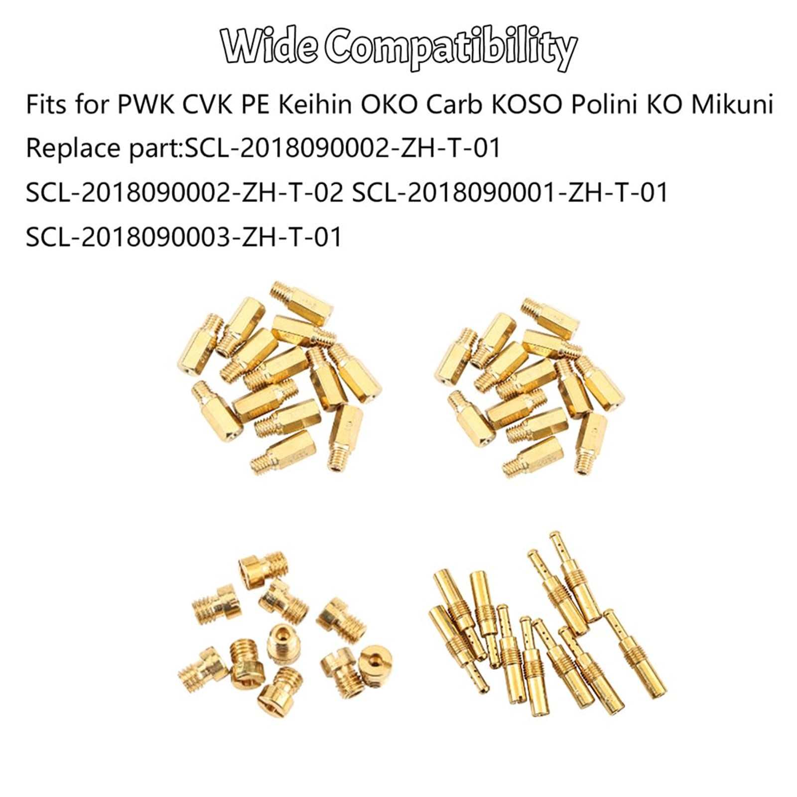 10Pc Slow Pilot Jet & 30Pc Carburetor Main Jet kit for Keihin PWK OKO Carb Honda