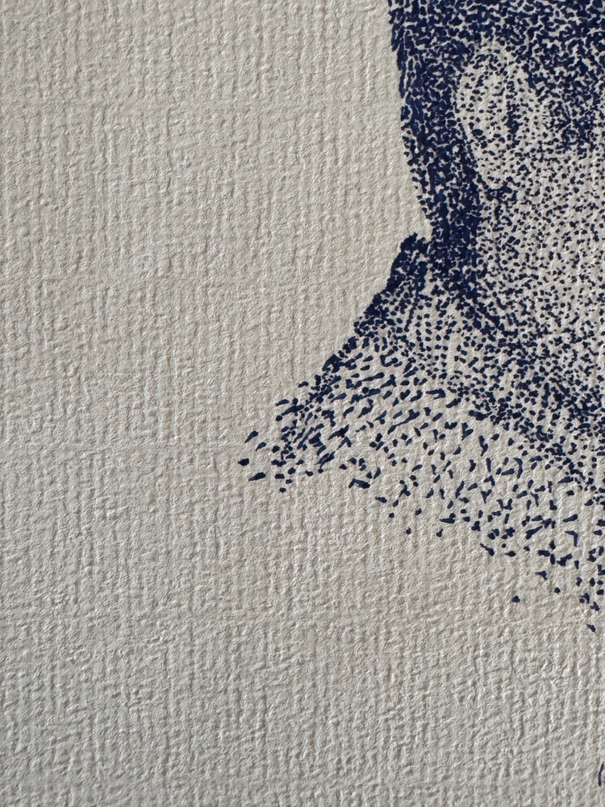 Original Pointillism Young African-American Man Pen Portrait Drawing 9.25"x11"